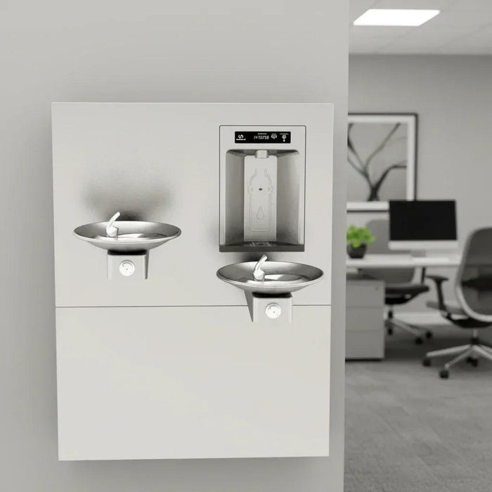 Haws 1011HSA RIVIVE™ – ADA In-Wall Recessed Bottle Filler with HI-LO Drinking Fountains - The Fountain Direct