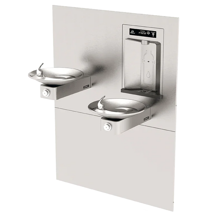 Haws 1011HSA RIVIVE™ – ADA In-Wall Recessed Bottle Filler with HI-LO Drinking Fountains - The Fountain Direct 