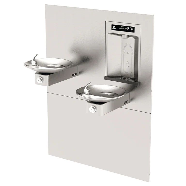 Haws 1011HSA RIVIVE™ – ADA In-Wall Recessed Bottle Filler with HI-LO Drinking Fountains - The Fountain Direct 