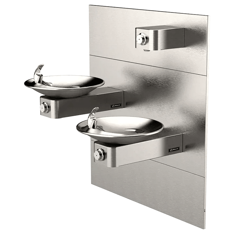 Haws 1011MSP ADA Vandal-Resistant Dual Drinking Fountain and Bottle Filler Bundle – Hi-Lo Stainless Steel - The Fountain Direct