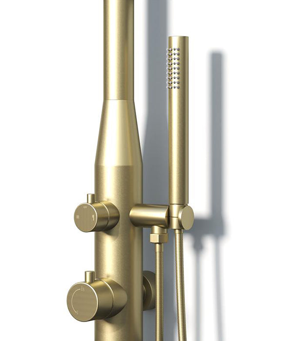 Rainware Collaroy 9009 Compact Wall-Mounted Outdoor Shower with Overhead & Hand Wand – Hot & Cold