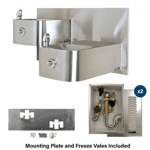 Haws 1119FRB ADA Outdoor Freeze-Resistant Vandal-Resistant Dual Drinking Fountain - The Fountain Direct