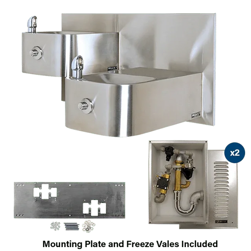 Haws 1119FRB ADA Outdoor Freeze-Resistant Vandal-Resistant Dual Drinking Fountain - The Fountain Direct 