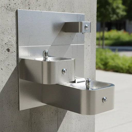 Haws 1119FRP ADA Outdoor Freeze-Resistant Vandal-Resistant Dual Drinking Fountain and Bottle Filler - The Fountain Direct