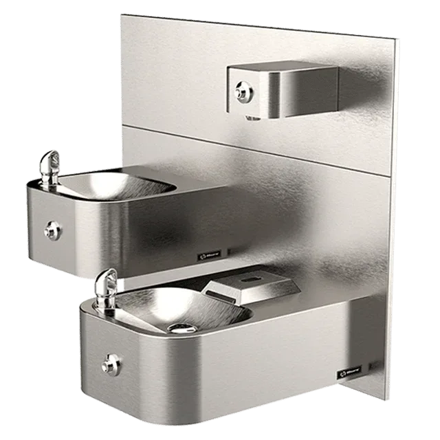 Haws 1119FRP ADA Outdoor Freeze-Resistant Vandal-Resistant Dual Drinking Fountain and Bottle Filler