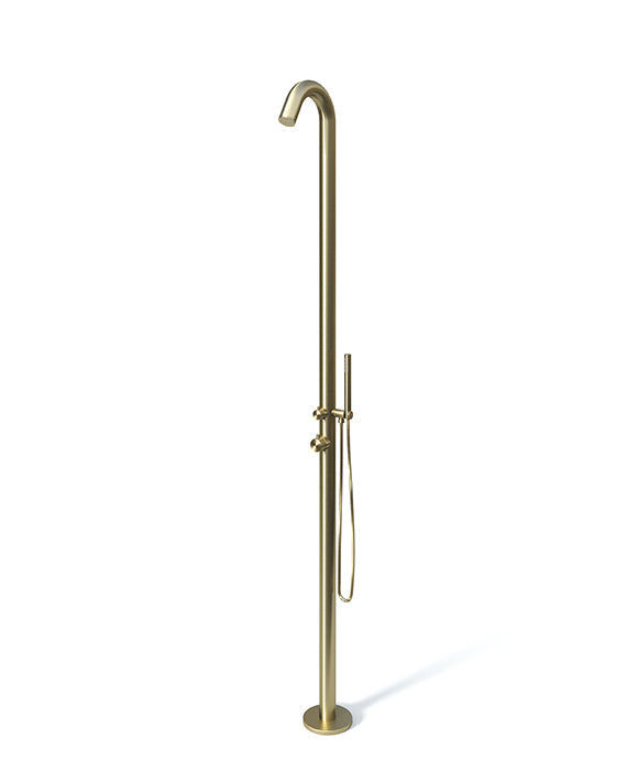 Rainware Maroubra 9001 Streamlined Outdoor Shower with Overhead Rose & Handheld – Hot & Cold Mixer