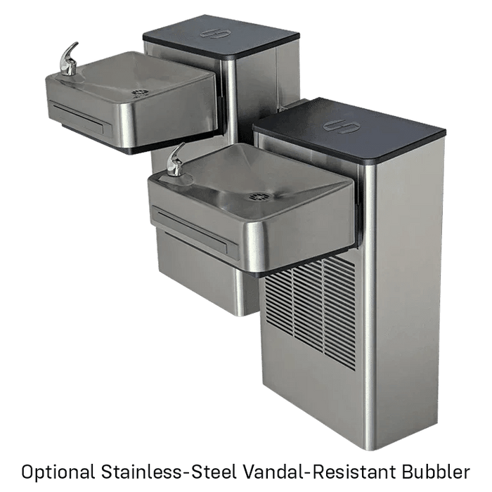 Haws 1202S Hi-Lo ADA Compliant Stainless Steel Water Cooler – Wall-Mounted, Non-Filtered - The Fountain Direct
