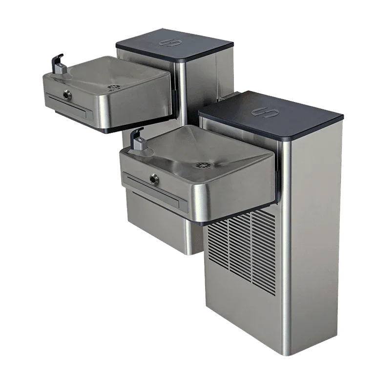 Haws 1202SFH ADA Compliant Hi-Lo Filtered Wall-Mounted Water Cooler – Indoor Use - The Fountain Direct 