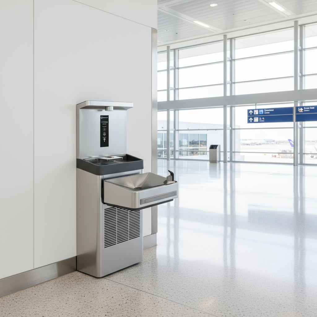 Haws 1211S Wall Mount Indoor ADA Water Cooler with Bottle Filler - The Fountain Direct 