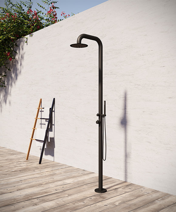 Rainware Bronte 9008 Rainfall Outdoor Shower Column with Hand Shower – Hot & Cold, 3 Finishes