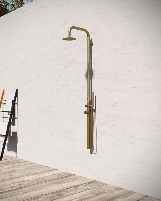 Rainware Collaroy 9009 Compact Wall-Mounted Outdoor Shower with Overhead & Hand Wand – Hot & Cold
