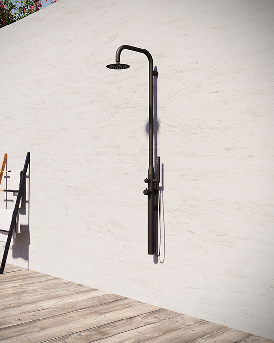 Rainware Collaroy 9009 Compact Wall-Mounted Outdoor Shower with Overhead & Hand Wand – Hot & Cold