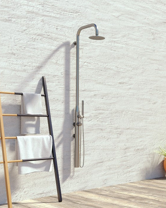 Rainware Collaroy 9009 Compact Wall-Mounted Outdoor Shower with Overhead & Hand Wand – Hot & Cold