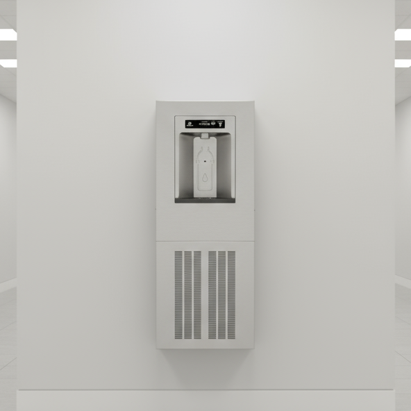 Haws 2000HSA.8 RIVIVE™ – ADA Chilled Recessed Bottle Filler, Vandal-Resistant, Filtered - The Fountain Direct 