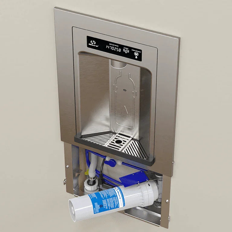 Haws 2000HS RIVIVE™ Hydration Station – ADA Recessed Bottle Filler, Filtered, Touchless - The Fountain Direct 