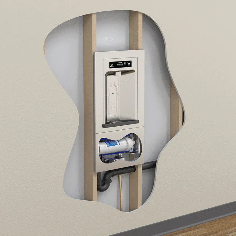 Haws 2000HS RIVIVE™ Hydration Station – ADA Recessed Bottle Filler, Filtered, Touchless - The Fountain Direct 