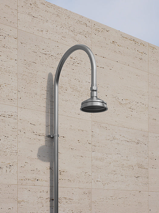 Rainware Bribie 2001 Cold Water Outdoor Shower – Polished 316 Stainless Steel Shepherd's Hook