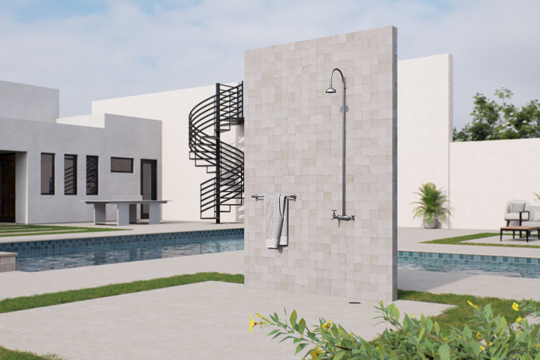Rainware Bribie 2002 Outdoor Shower with Garden Tap – 316 Stainless Steel, Cold Water