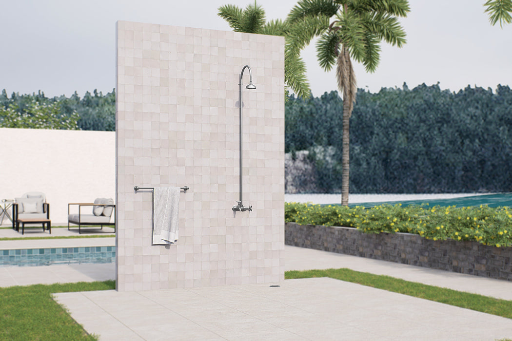 Rainware Bribie 2002 Outdoor Shower with Garden Tap – 316 Stainless Steel, Cold Water