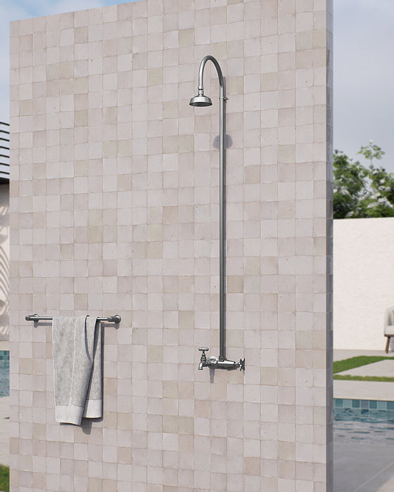 Rainware Bribie 2002 Outdoor Shower with Garden Tap – 316 Stainless Steel, Cold Water