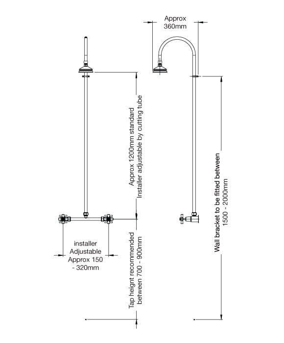 Rainware Bribie 2003 Hot & Cold Outdoor Shower – Slimline 316 Stainless Steel Column