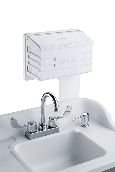 Ozark River Titan PRO 1 Portable Indoor/Outdoor Hot Water Handwashing Sink with Splash Guard – White Finish, NSF Certified, Self-Contained & ADA Compliant