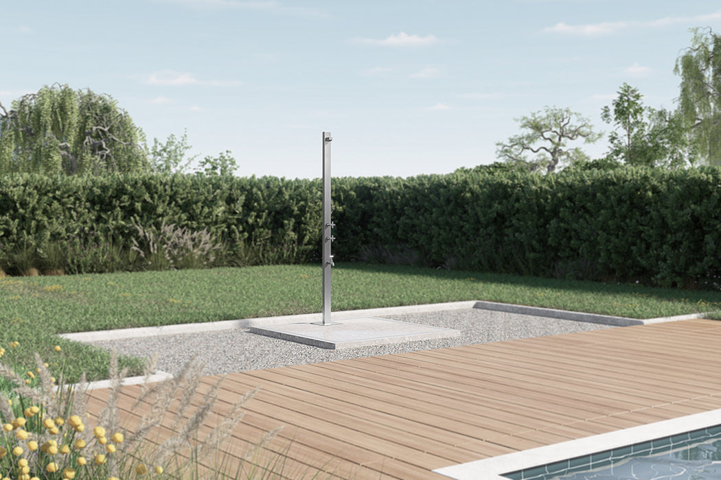 Rainware Aussie Premium 2503 Hot & Cold Freestanding Pool Shower with Foot Wash Station