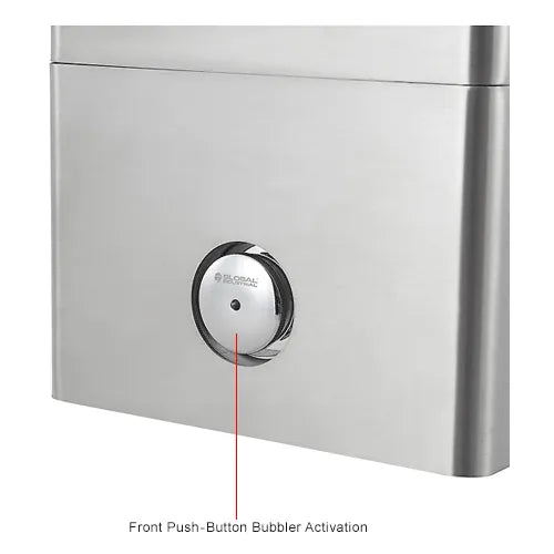 Global Industrial™ Outdoor Wall Mount Bottle Filling Station with Filter – 316 Stainless Steel, Vandal-Resistant, ADA Compliant, 3,600-Gallon PFAS Filtration – 270313F