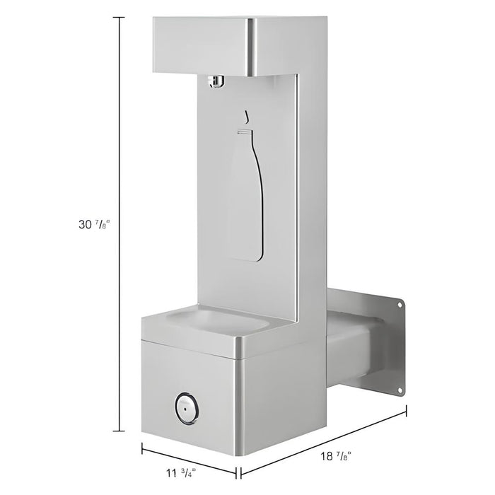 Global Industrial™ Outdoor Wall Mount Bottle Filling Station with Filter – 316 Stainless Steel, Vandal-Resistant, ADA Compliant, 3,600-Gallon PFAS Filtration – 270313F