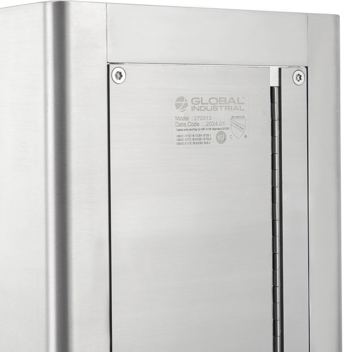 Global Industrial™ Outdoor Wall Mount Bottle Filling Station with Filter – 316 Stainless Steel, Vandal-Resistant, ADA Compliant, 3,600-Gallon PFAS Filtration – 270313F