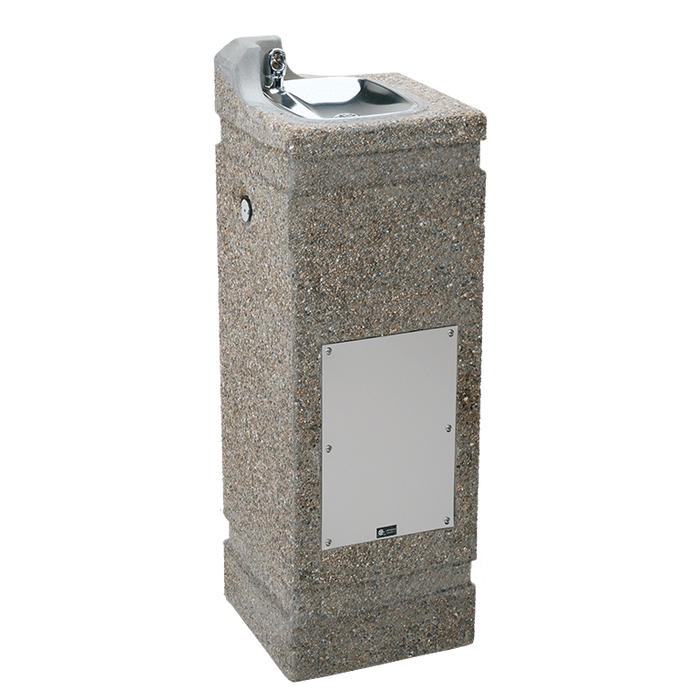 Haws 3121 Outdoor Vandal-Resistant Concrete Pedestal Fountain – Heavy-Duty, Low-Maintenance