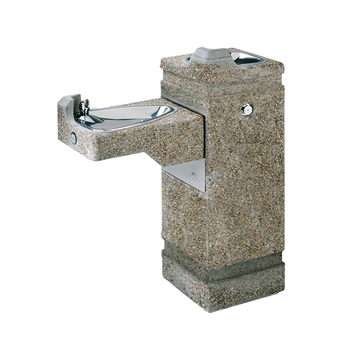 Haws 3150 ADA Outdoor Vandal-Resistant Concrete Pedestal Fountain – Hi-Lo Adjustable