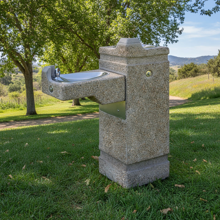 Haws 3150FR ADA Vandal-Resistant Freeze-Resistant Concrete Pedestal Drinking Fountain
