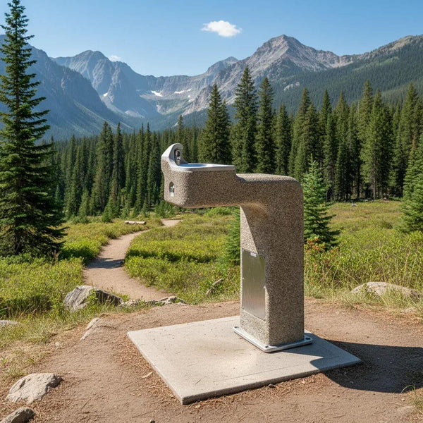 Concrete drinking fountains