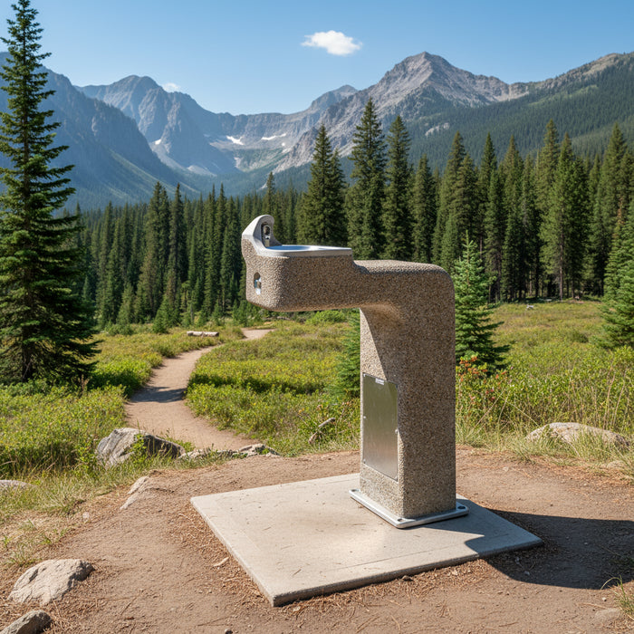 Haws 3177FR ADA Outdoor Vandal-Resistant Freeze-Resistant Concrete Pedestal Fountain