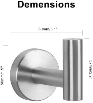 NearMoon Set of 3 Stainless Steel Towel & Robe Hooks – detail view 5