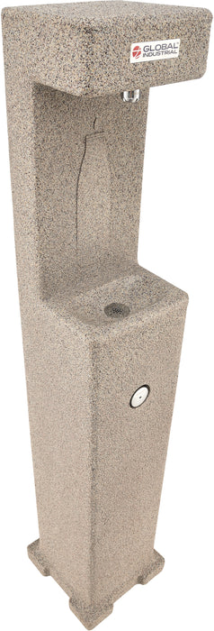 Global Industrial™ Outdoor Bottle Filling Station with Filter – Durable Rotocast Granite, Vandal-Resistant, ADA Compliant, 3,600-Gallon PFAS Filtration – 603602F