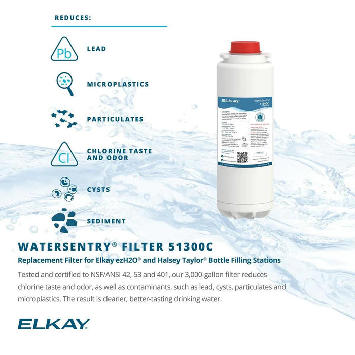 Elkay WaterSentry® Lead + Microplastics NSF/ANSI Certified 3000 Gal 12 Month Filter - The Fountain Direct