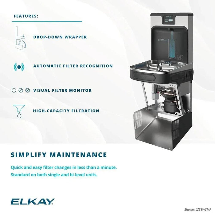 Elkay LZS8WSMP-W1 Bottle Filling Station with Single ADA Cooler – Enhanced Filtration Refrigerated - The Fountain Direct