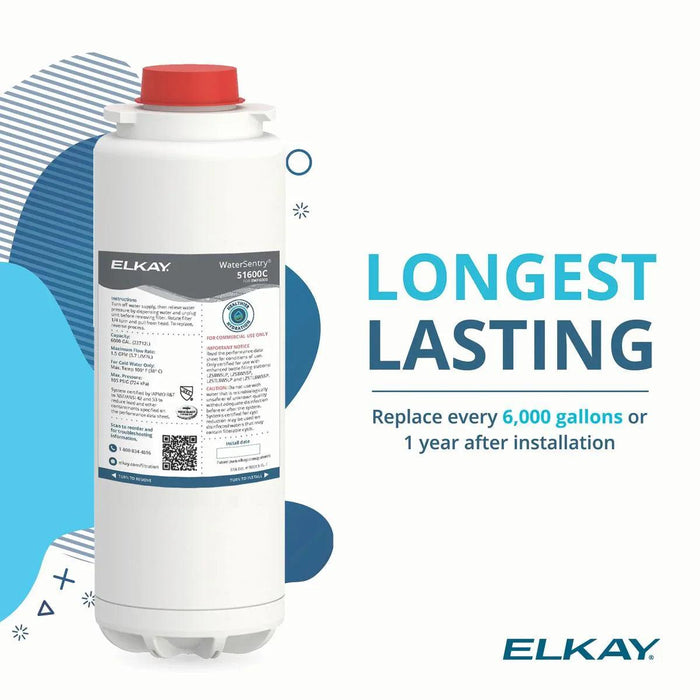 Elkay WaterSentry® Lead + Microplastics NSF/ANSI Certified 6000 Gal 12 Month Filter - The Fountain Direct