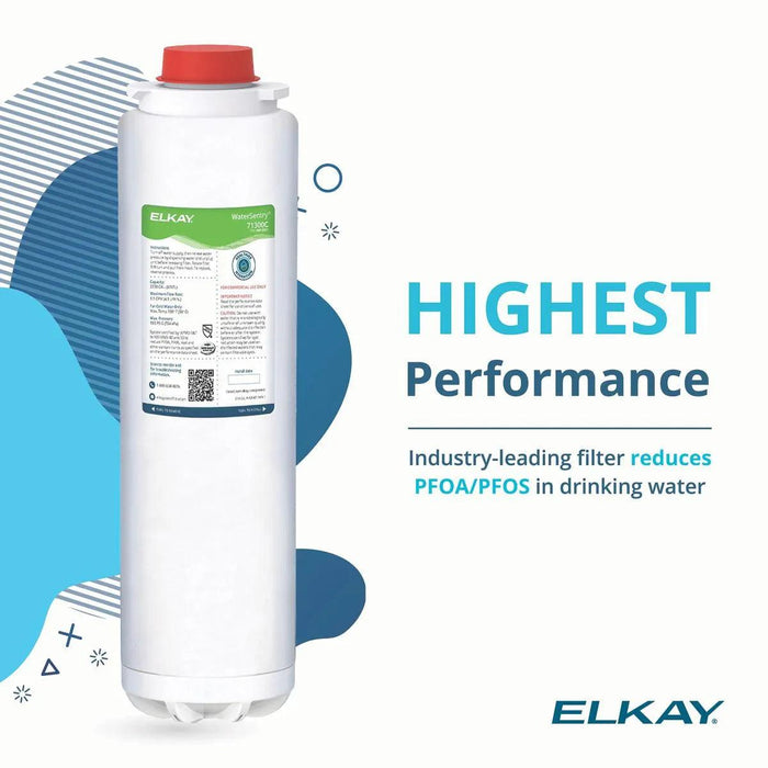 Elkay WaterSentry® PFOA/PFOS (PFAS) + Lead + Microplastics NSF/ANSI Certified 2250 Gal 12 Month Filter - The Fountain Direct