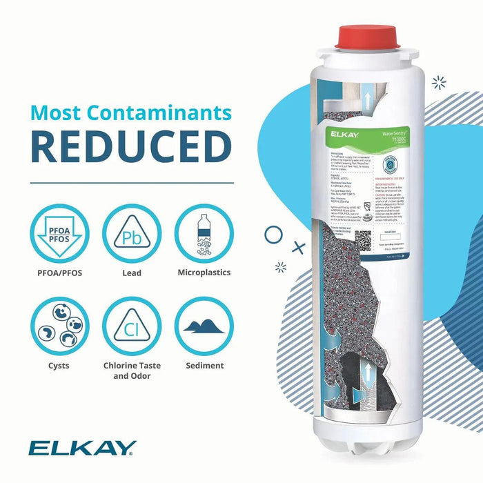 Elkay WaterSentry® PFOA/PFOS (PFAS) + Lead + Microplastics NSF/ANSI Certified 2250 Gal 12 Month Filter - The Fountain Direct