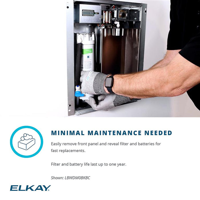 Elkay Liv® EZ LBWDM0WHBC Built-in Filtered Water Dispenser – Non-Refrigerated, Battery-Operated, Aspen White
