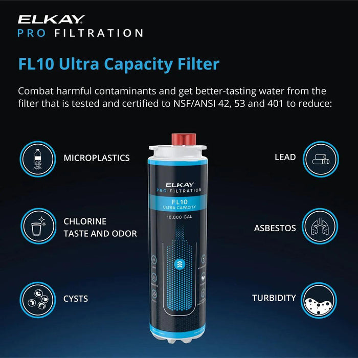 Elkay Pro Filtration™ Ultra-Capacity Lead + Microplastics 10000 gal. Filter - The Fountain Direct