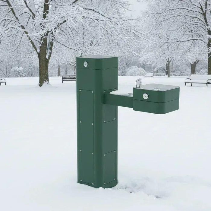 Haws 3602FR  ADA Outdoor Vandal-Resistant Stainless Steel Pedestal Fountain-Freeze-Resistant - The Fountain Direct