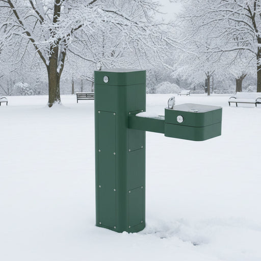 Haws 3602F ADA Outdoor Vandal-Resistant Filtered Stainless Steel Pedestal Fountain - The Fountain Direct 