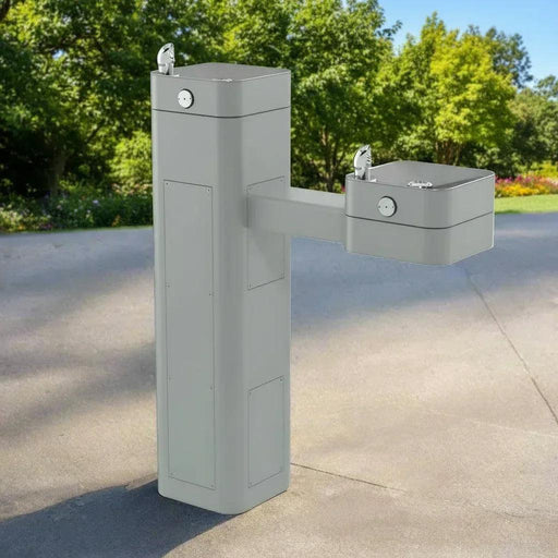 Haws 3602FR  ADA Outdoor Vandal-Resistant Stainless Steel Pedestal Fountain-Freeze-Resistant - The Fountain Direct