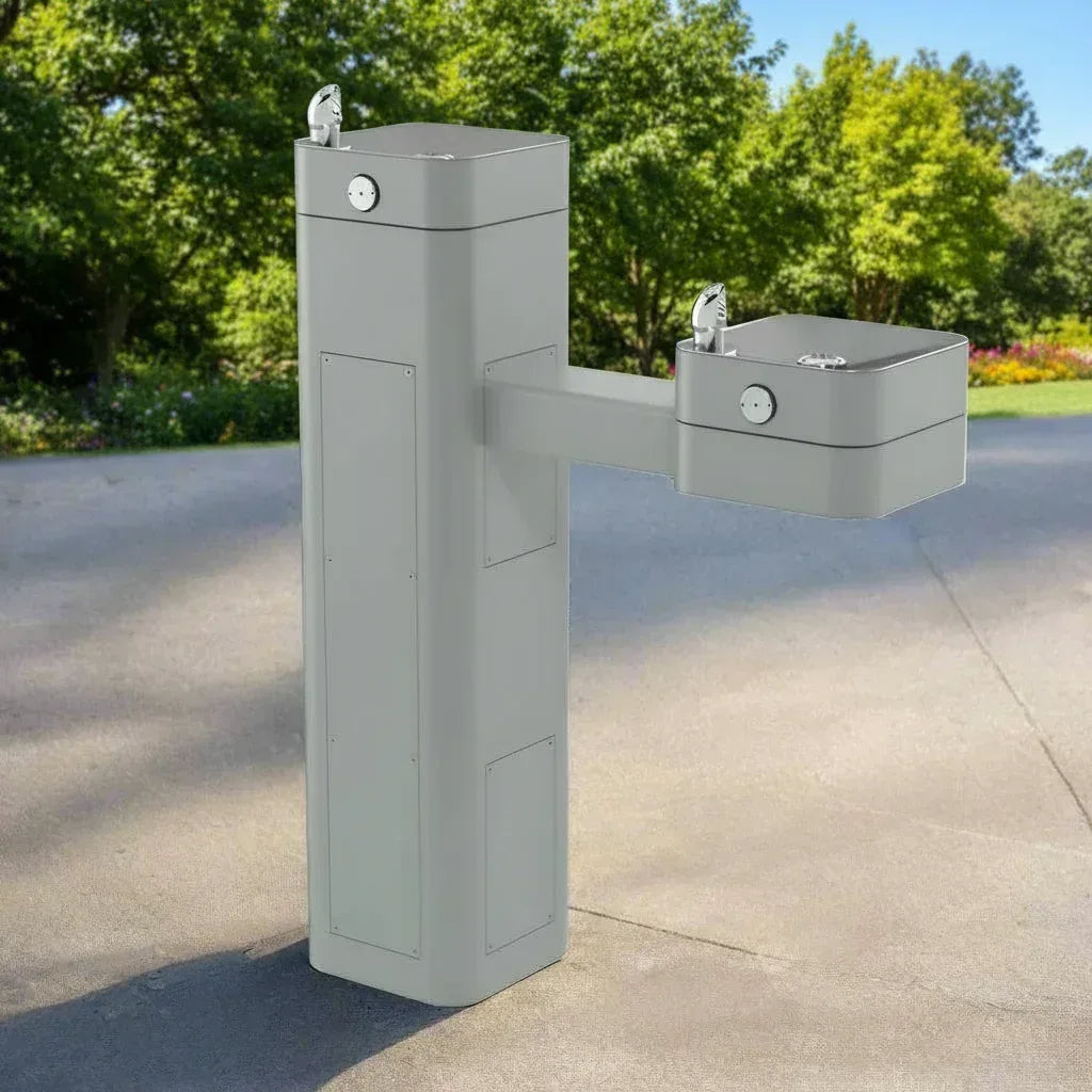 Haws 3602FR ADA Outdoor Vandal-Resistant Stainless Steel Pedestal Fountain-Freeze-Resistant - The Fountain Direct 