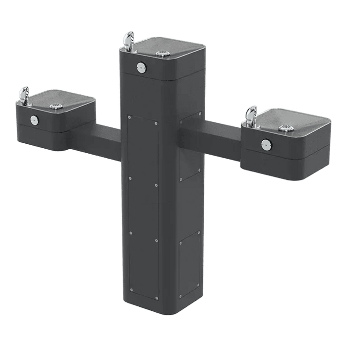 Haws 3603 Outdoor ADA Filtered Vandal-Resistant Pedestal Fountain, Triple Station - The Fountain Direct