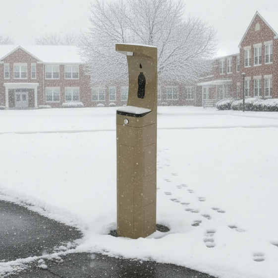 Haws 3610FR ADA Outdoor Vandal-Resistant Stainless Steel Pedestal Bottle Filler - The Fountain Direct 